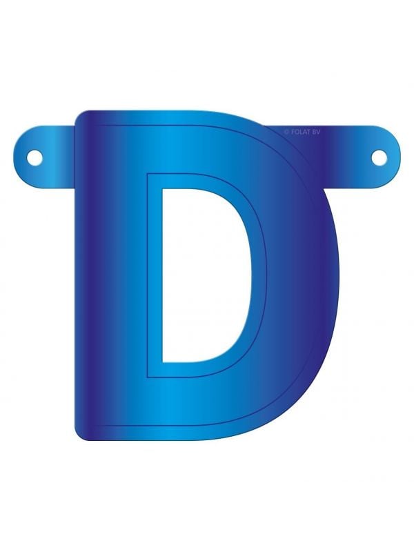 Letter D banner blauw
