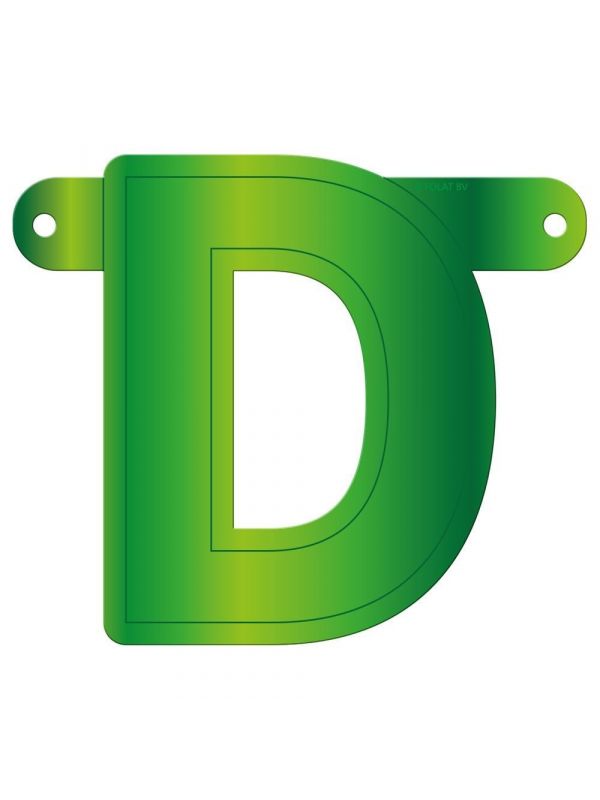 Letter D banner lime groen