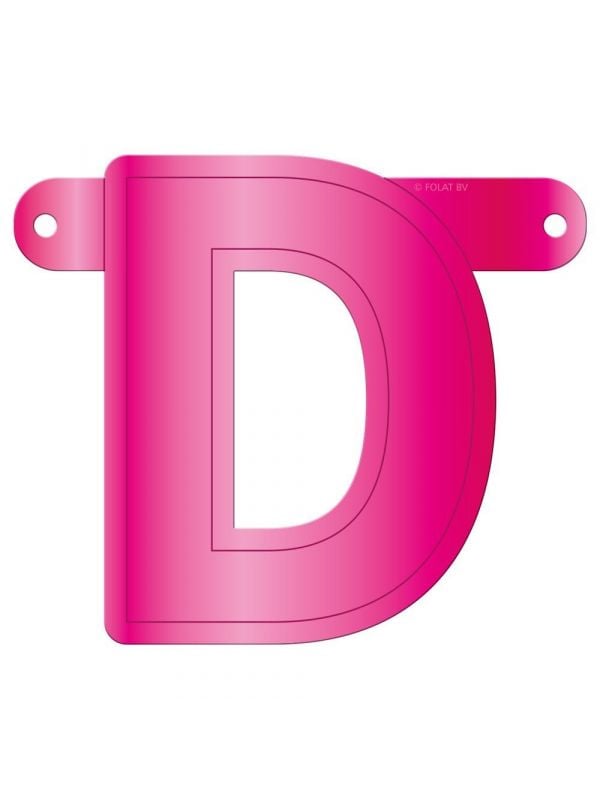 Letter D banner magenta