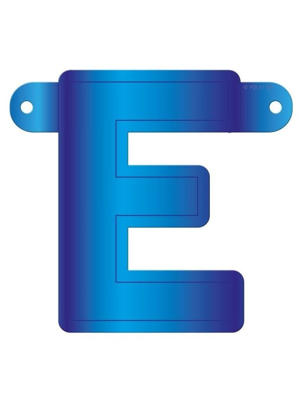 Letter E banner blauw
