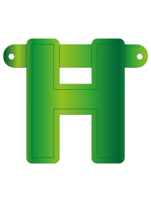 Letter H banner lime groen