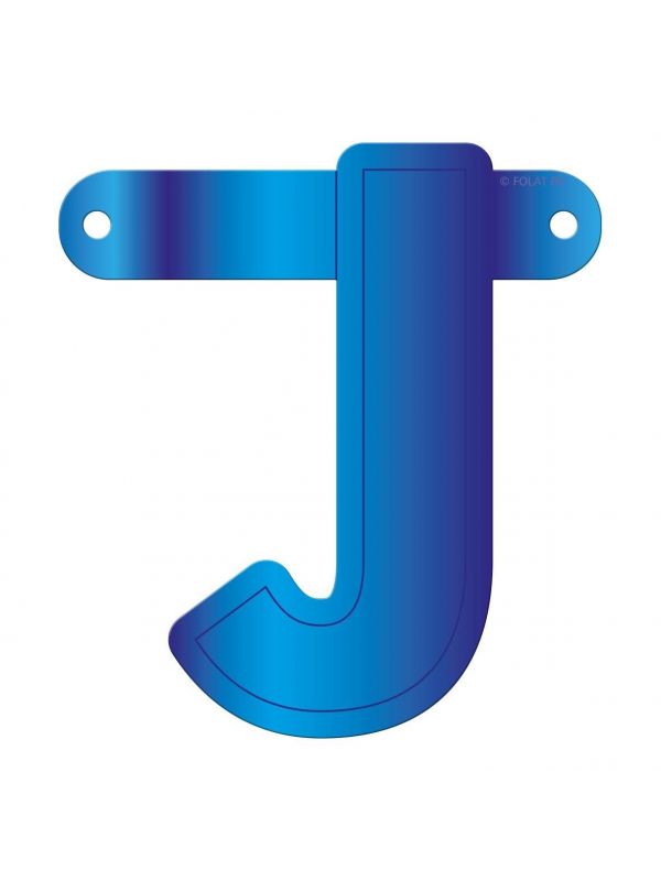 Letter J banner blauw