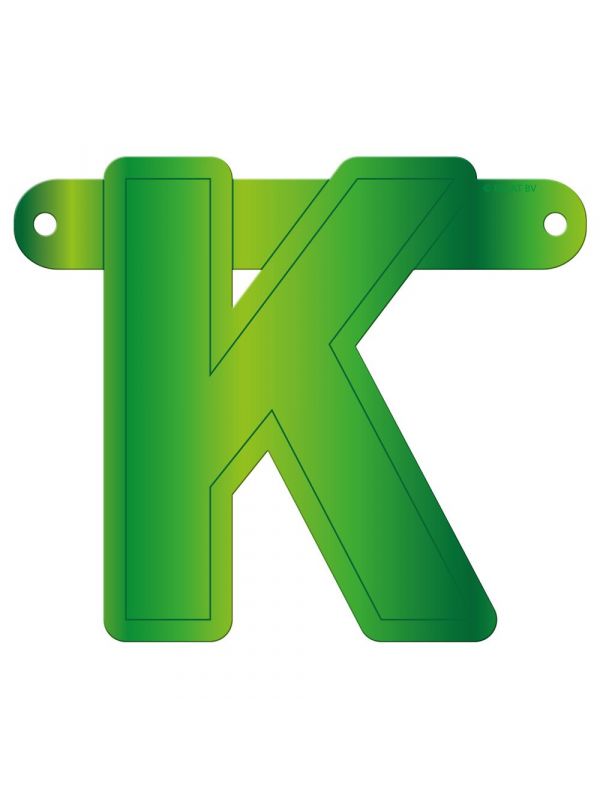 Letter K banner lime groen