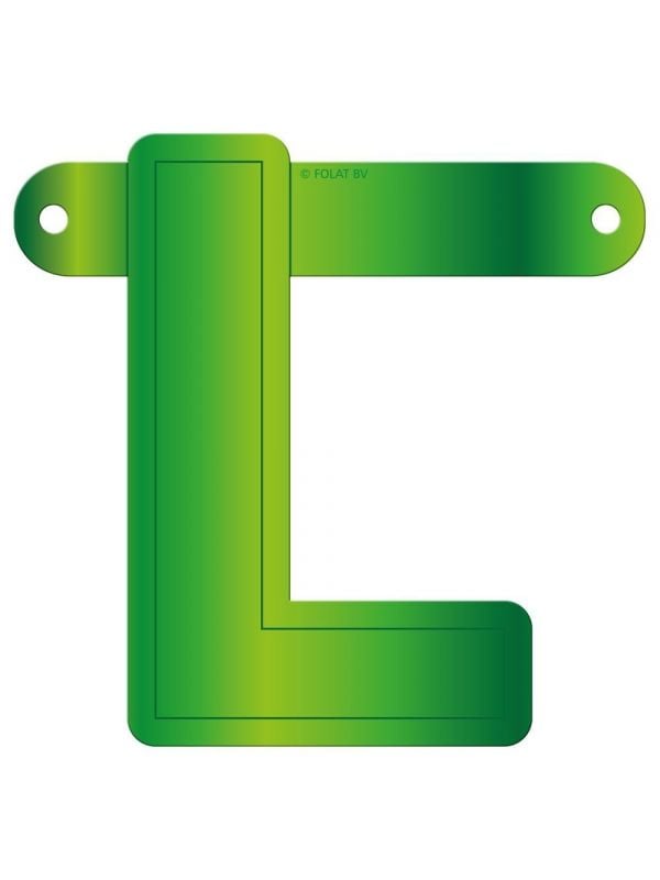 Letter L banner lime groen