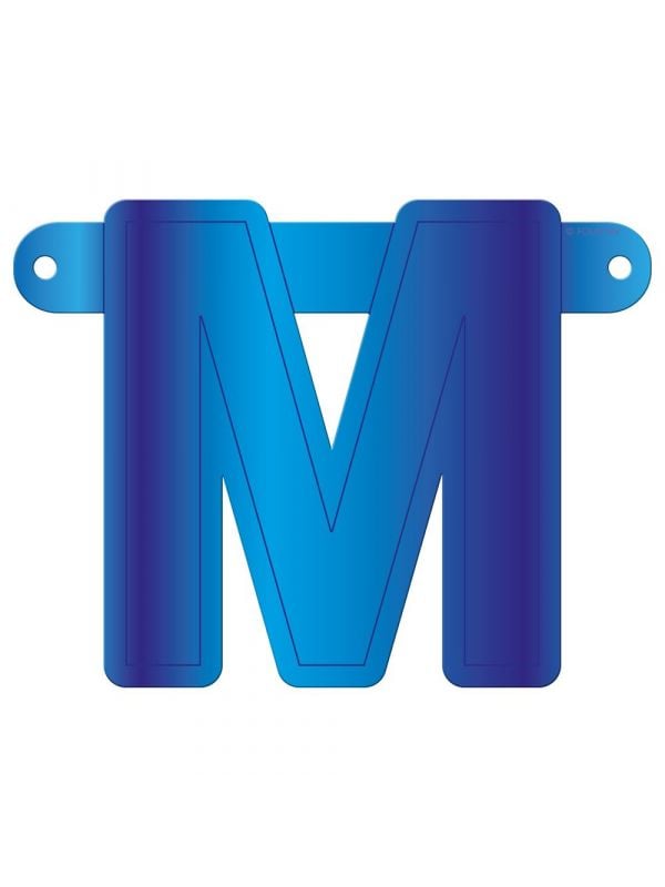 Letter M banner blauw
