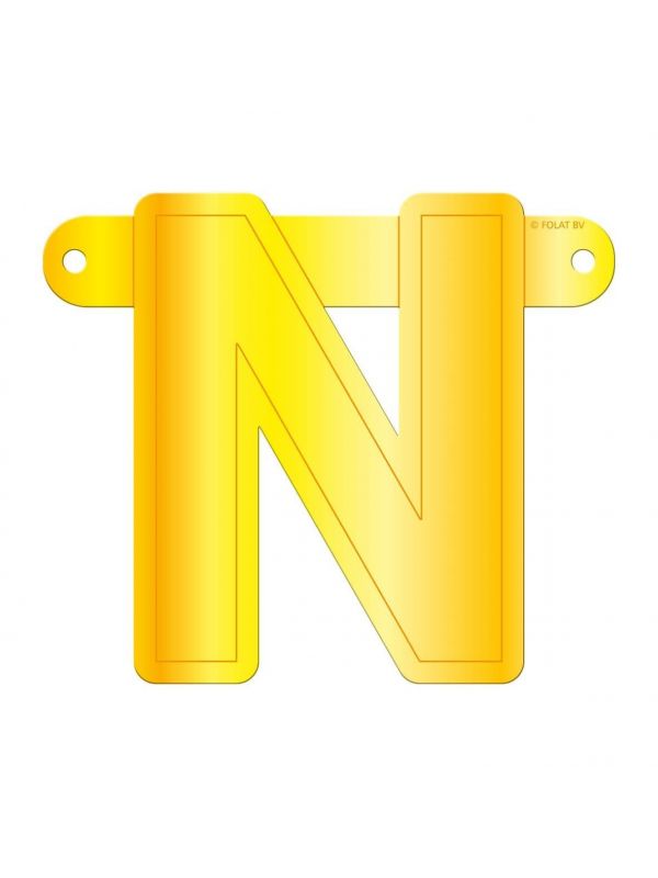Letter N banner geel