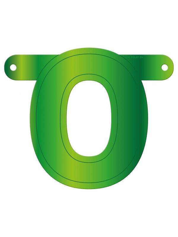 Letter O banner lime groen