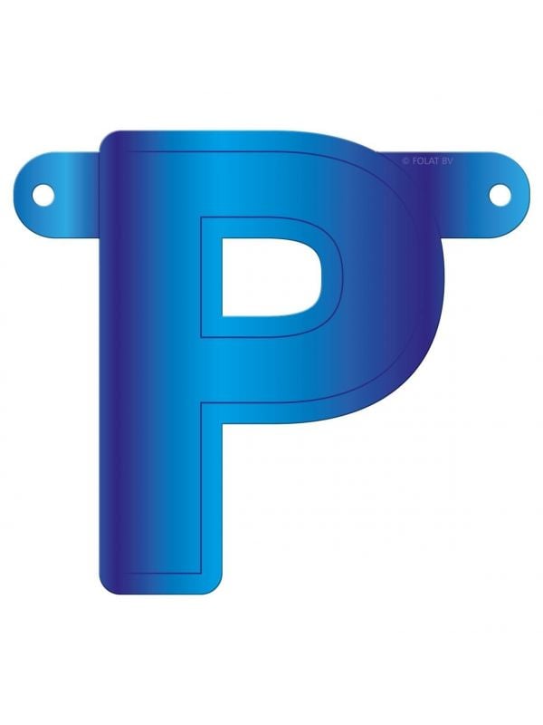 Letter P banner blauw