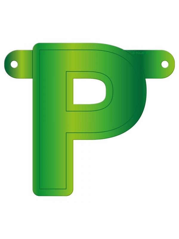 Letter P banner lime groen