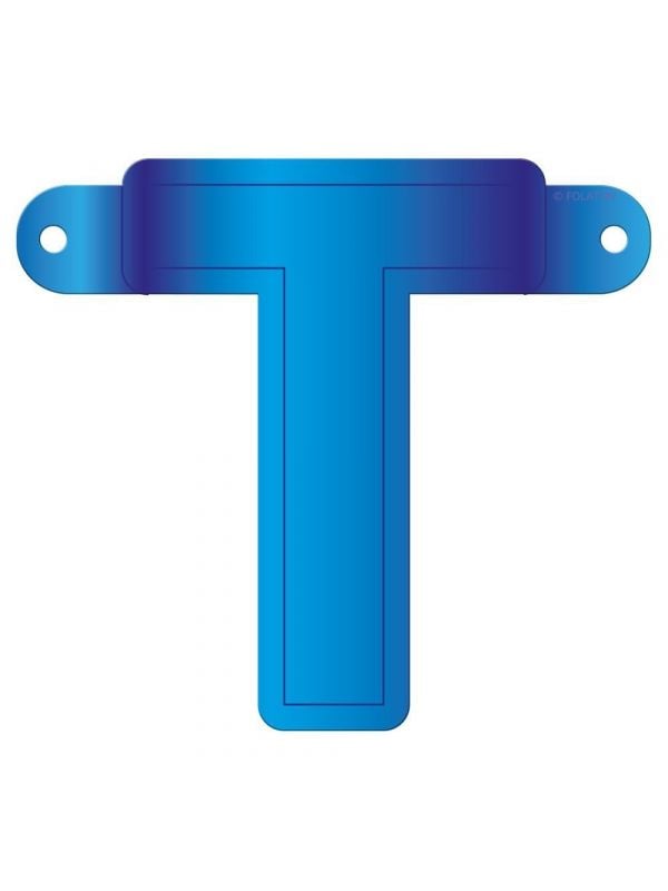 Letter T banner blauw