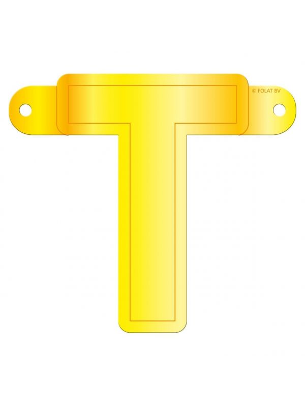 Letter T banner geel