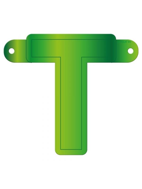 Letter T banner lime groen