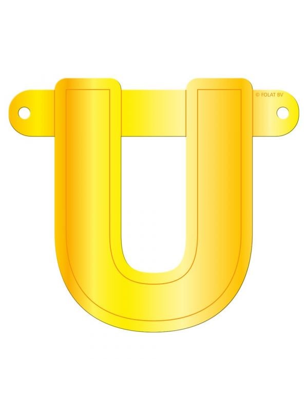 Letter U banner geel