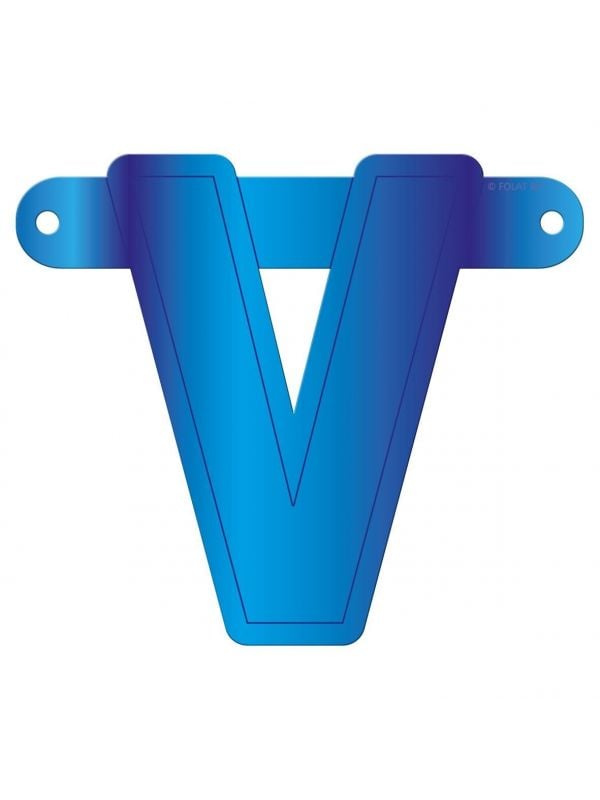 Letter V banner blauw