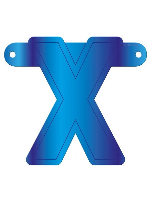 Letter X banner blauw