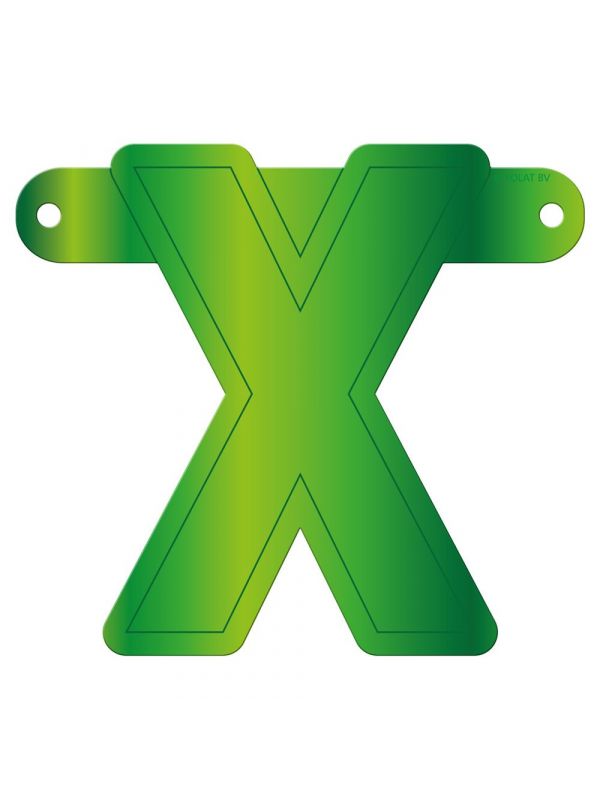 Letter X banner lime groen