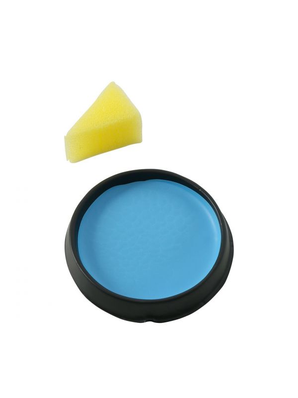 Lichtblauwe schmink met spons