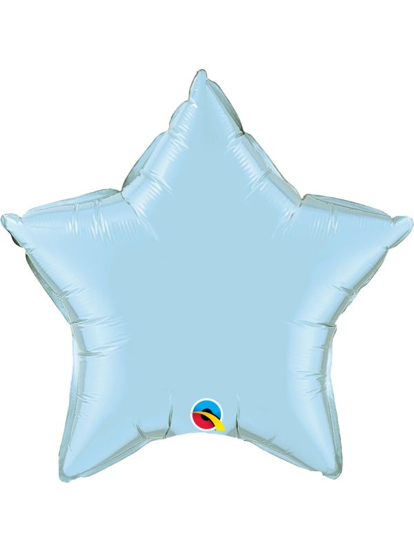 Lichtblauwe ster folieballon baby