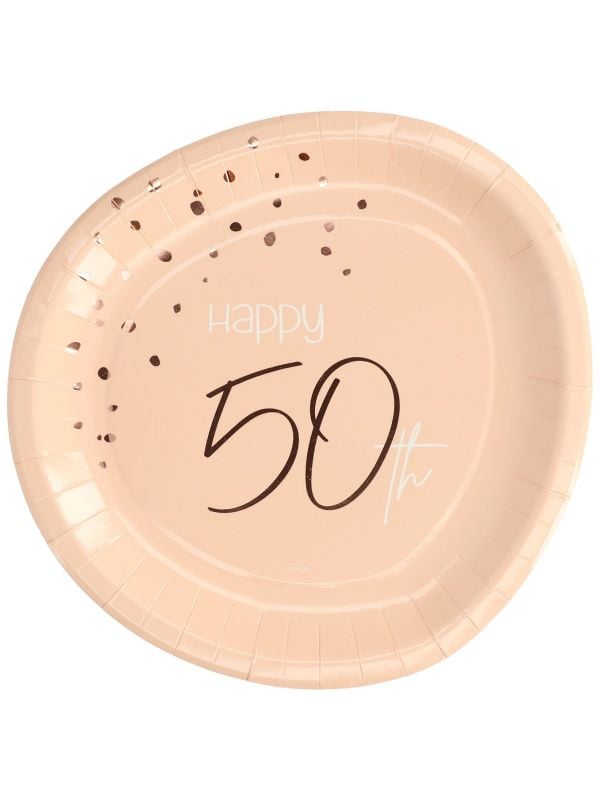 Lush blush 50 jaar bordjes 8 stuks