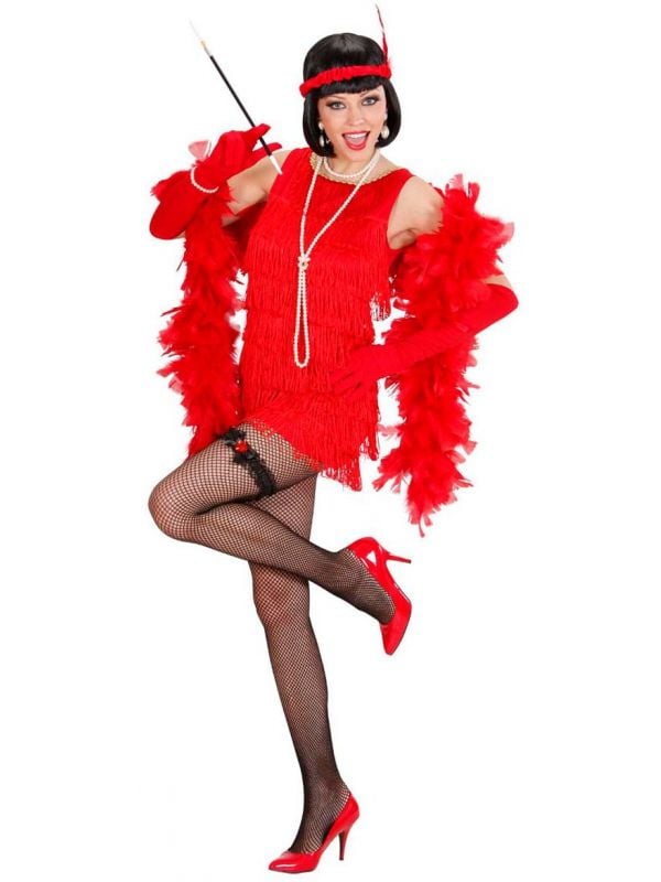 Luxe flapper jurk rood roaring jaren 20