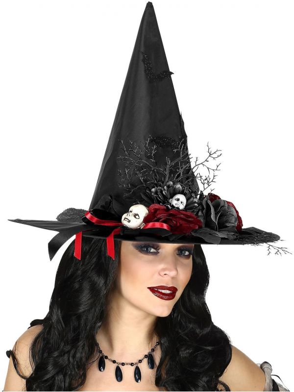 Luxe heksen hoed zwart