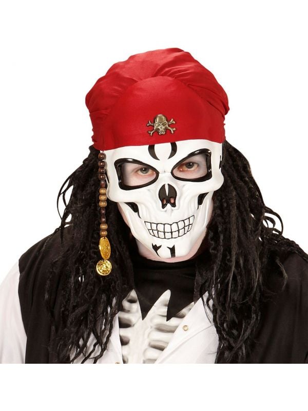 Luxe piraten schedel masker met bandana en kralen