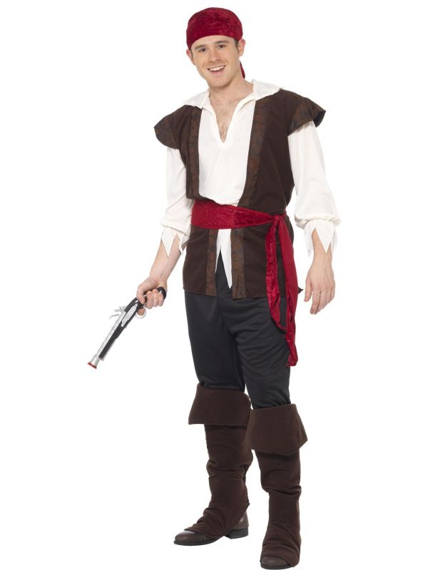 Mannen piraten kostuum