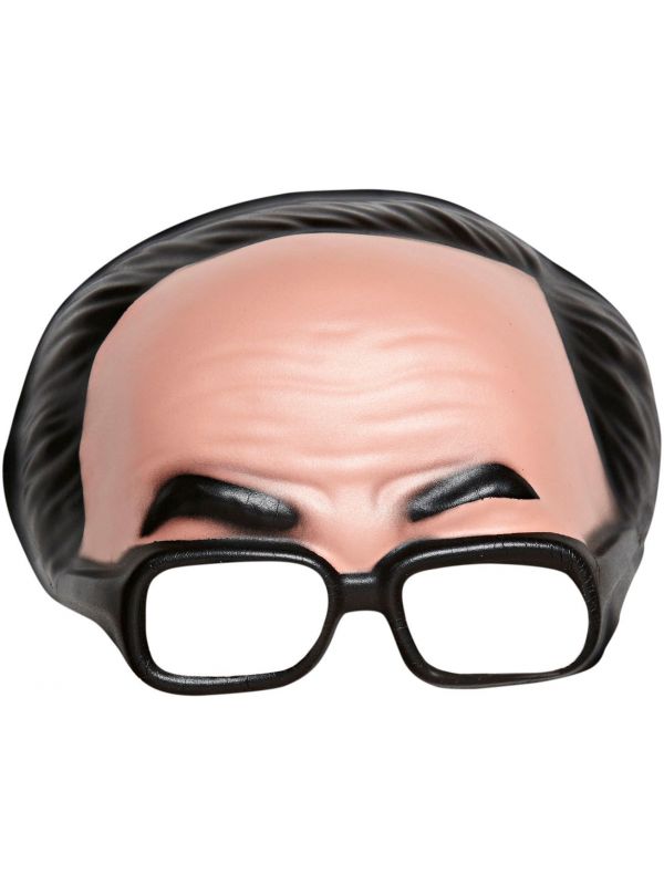 Masker met bril en zwarte haarlijn