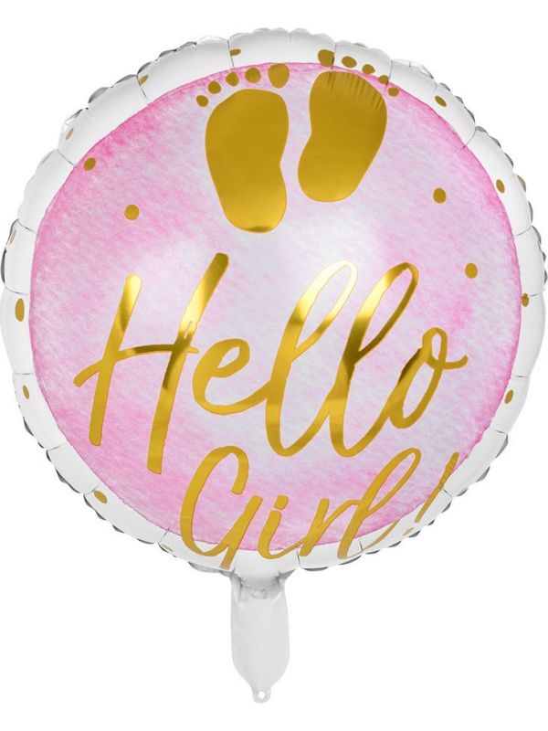 Meisje geboorte ballon hello girl