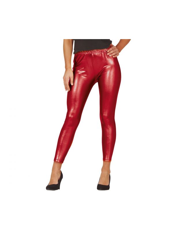 Metallic rood legging dames