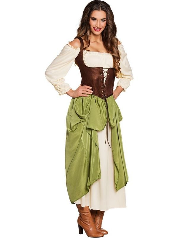 Middeleeuws boerenmeisje jurk vrouw