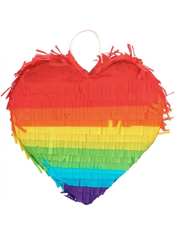 Mini Pinata hart regenboog