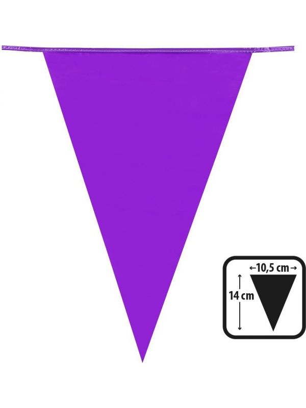 Mini vlaggenlijn plastic paars