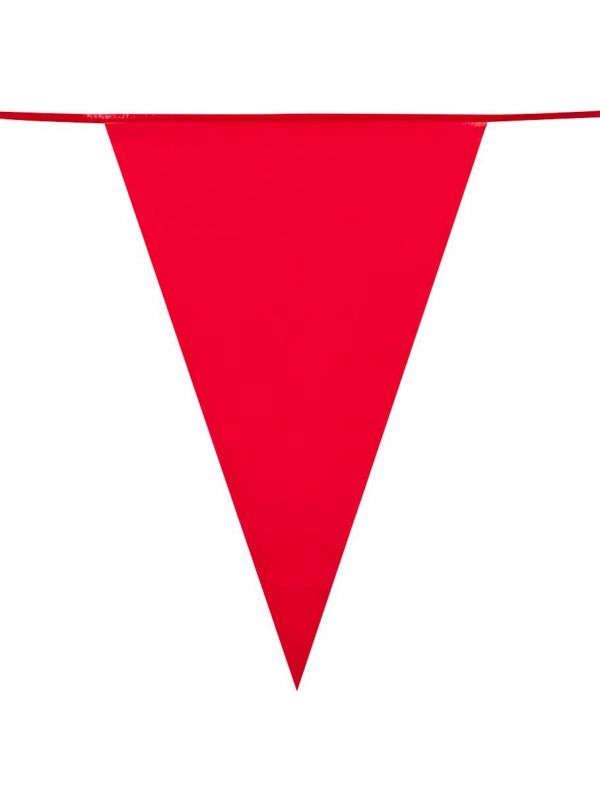 Mini vlaggenlijn plastic rood