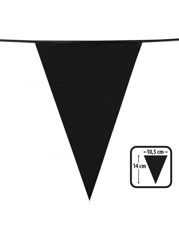 Mini vlaggenlijn plastic zwart