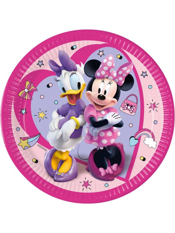Minnie Mouse kinderfeestje bordjes 8 stuks