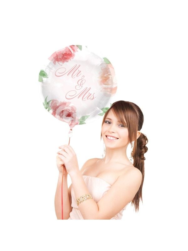 Mr en mrs bruiloft rozen folieballon
