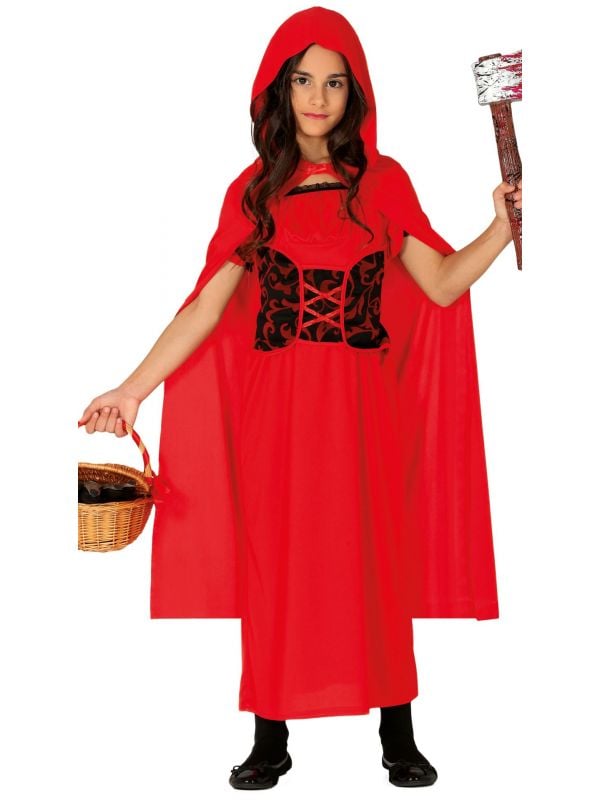 Mysterieus roodkapje kostuum meisje
