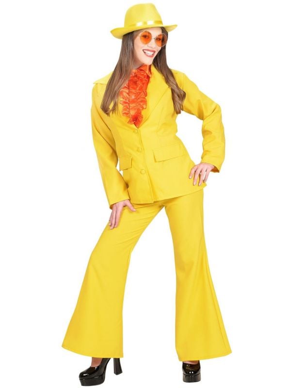 Neon geel dame kostuum