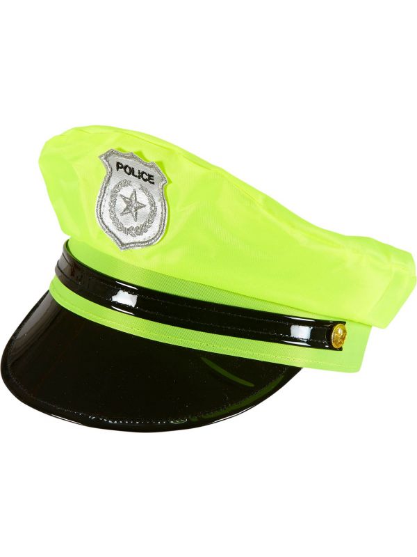 Neon gele politie pet