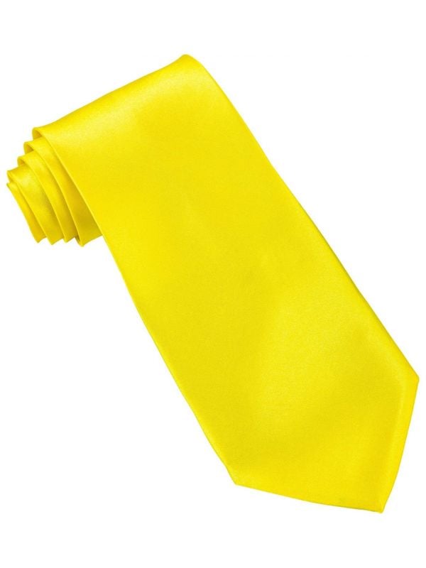 Neon gele satijnen stropdas