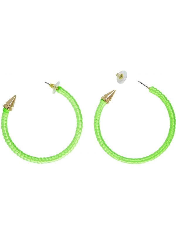 Neon groene ring oorbellen