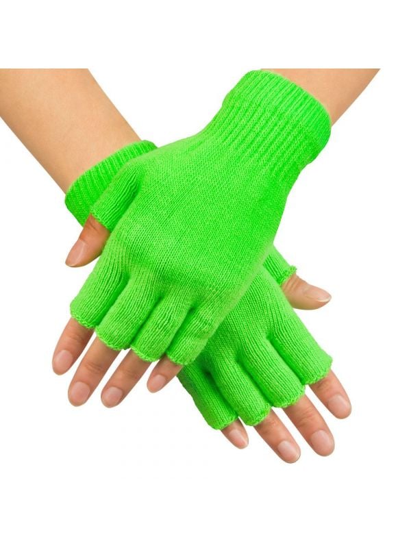 Neon groene vingerloze handschoenen warm