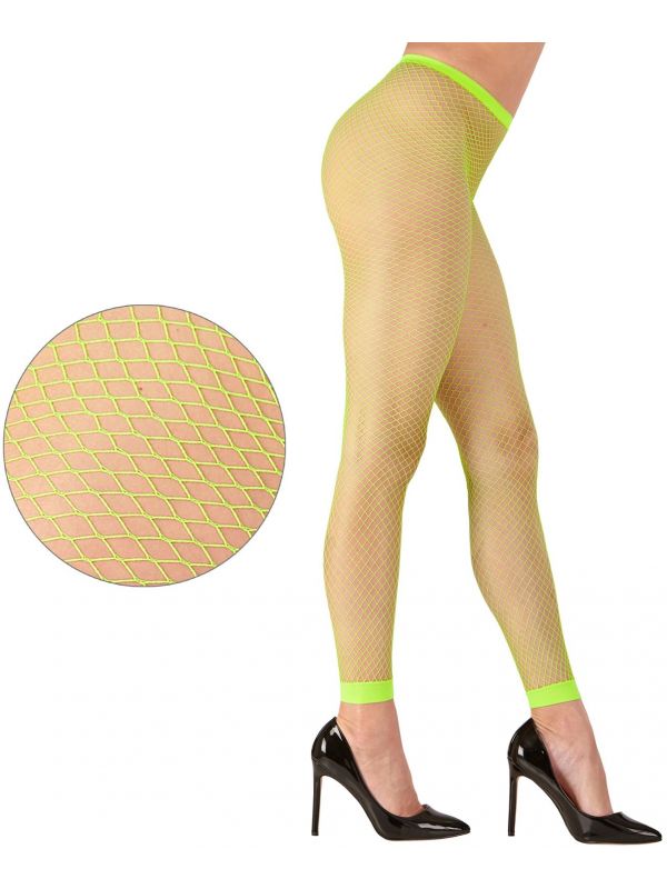 Neon groene visnet legging One-size-volwassenen