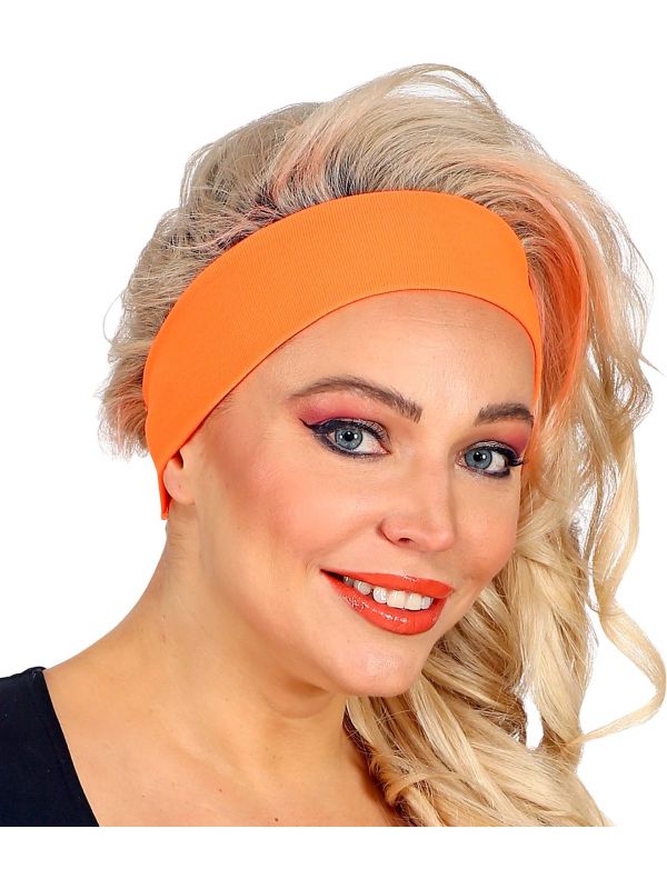 Neon oranje retro hoofdband