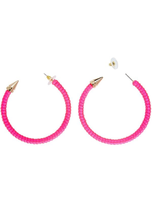 Neon roze ring oorbellen