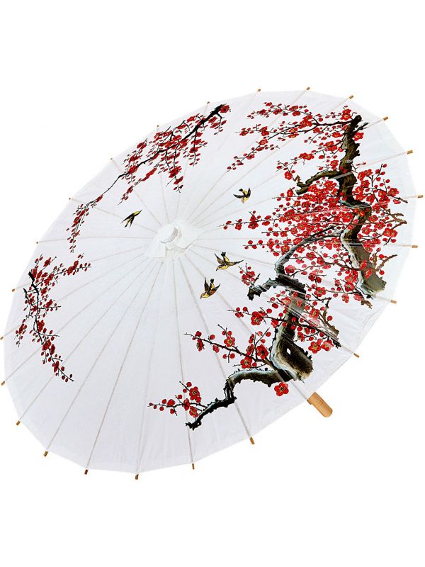 Oosterse paraplu met houten structuur 84cm
