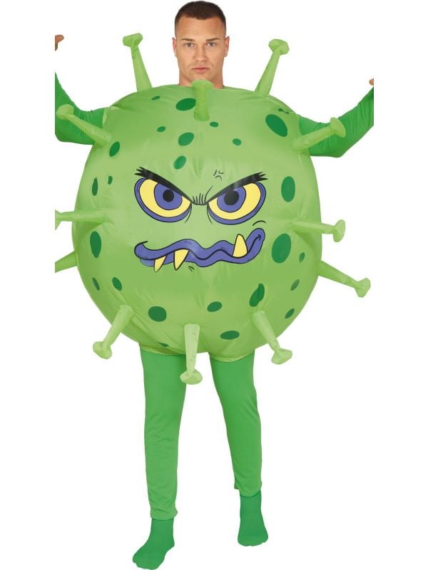 Opblaasbaar corona virus kostuum