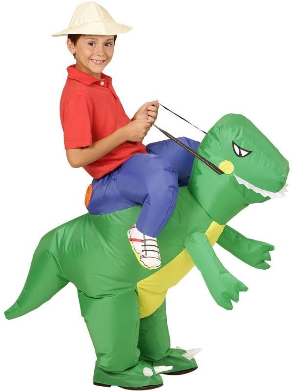 Opblaasbaar dinosaurus kostuum kind