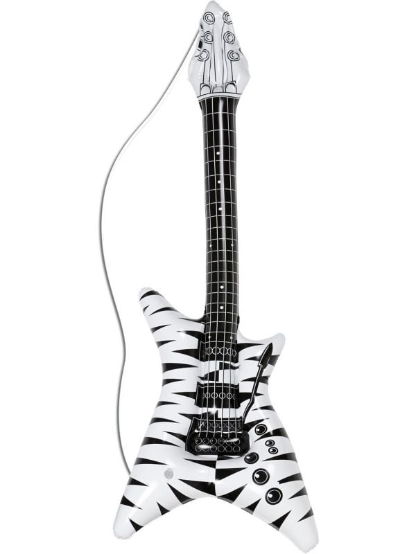 Opblaasbaar zebra print hardrock gitaar